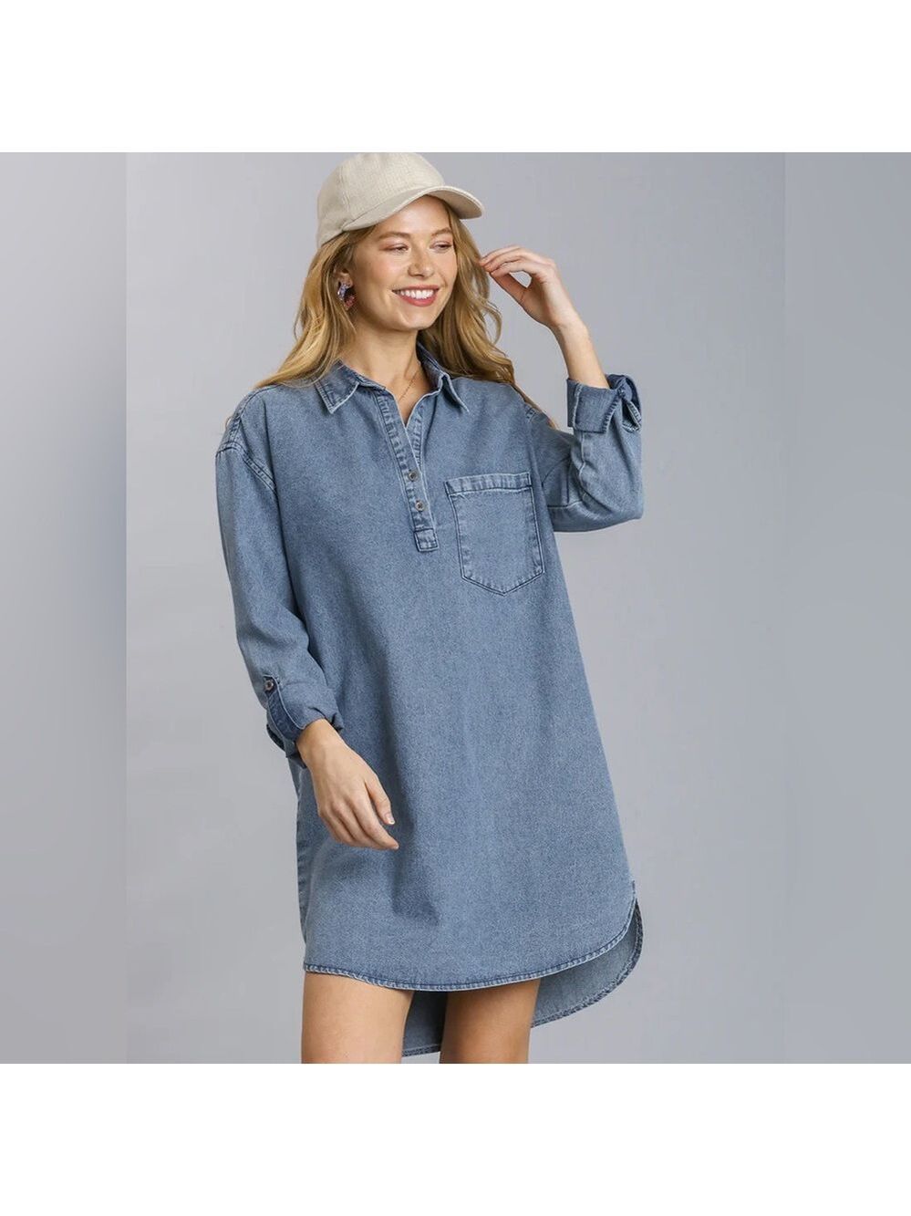 Old Navy Sky Blue Denim Shirt Dress Jean Dress cottagecore teacher